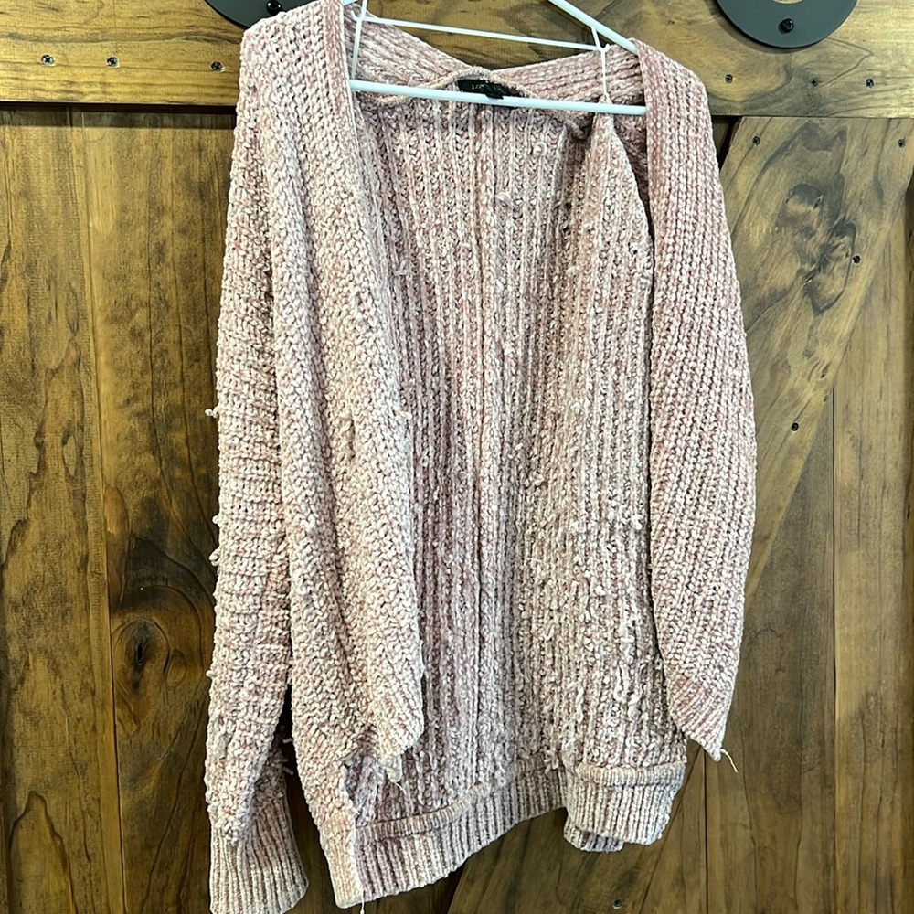 Shaggy rose cardigan